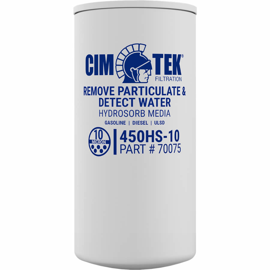 70075 Cim-Tek 450HS-10 10 Micron Hydrosorb Spin-On Filter. - Detects Water - For Use w/ Diesel, Gasoline or ULSD (Ultra Low Sulfur Diesel)