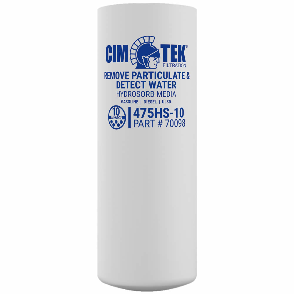 70098 Cim-Tek 475HS-10 10 Micron Hydrosorb Spin-On Filter. - Extended Length, Longer Life - Detects Water in Fuel - For Use w/ Diesel, Gasoline or ULSD (Ultra Low Sulfur Diesel)