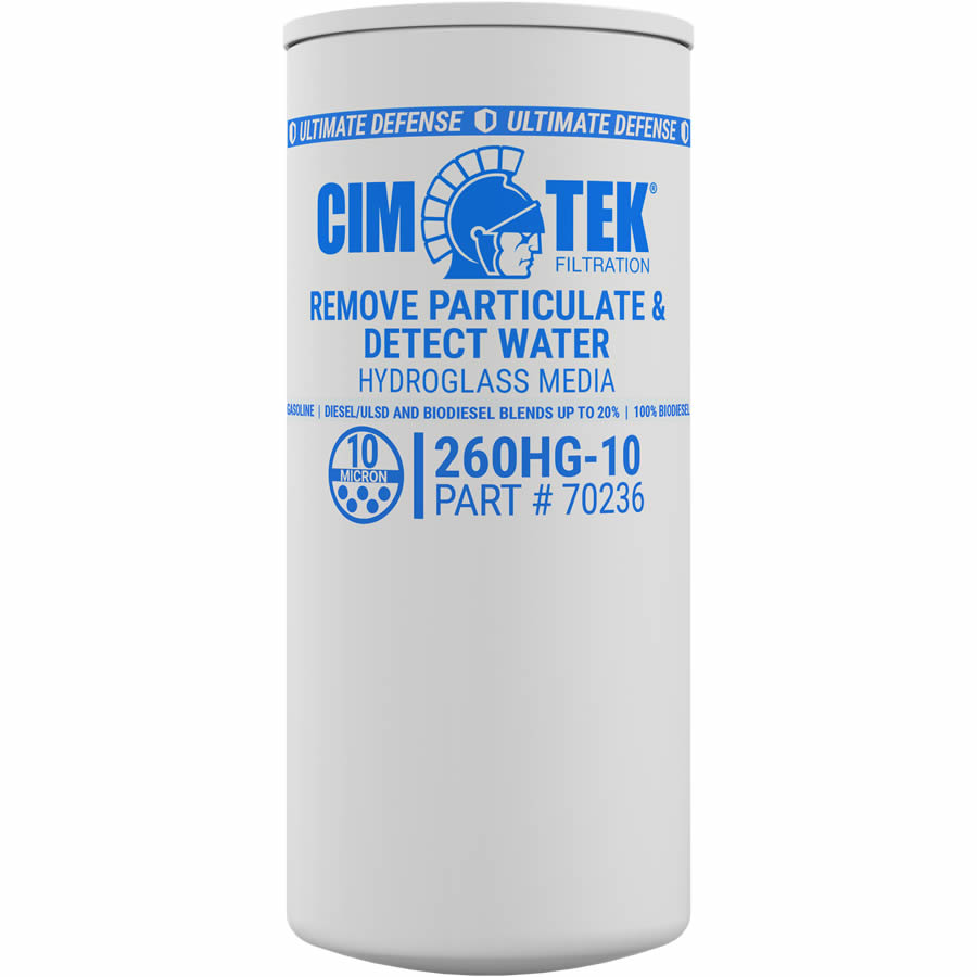 70236 Cim-Tek 260HG-10 10-Micron Hdroglass Spin-On Filter. - Detects Water - For Gasloine, Diesel/ULSD and Biodiesel Blends up to 20%, 100% Biodiesel