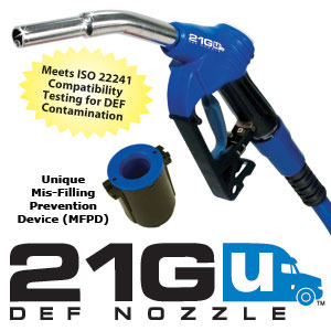 21GU-050G OPW Gilbarco DEF Nozzle, w/ Mis-Filling Prevention and Gilbarco Guard. !! Needs M34 Adapter to Convert to 1